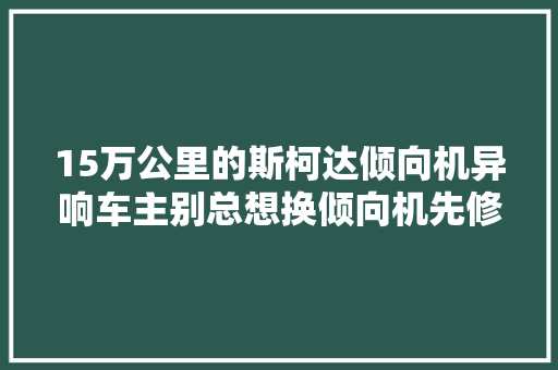 15万公里的斯柯达倾向机异响车主别总想换倾向机先修试试