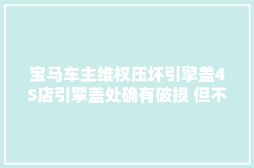 宝马车主维权压坏引擎盖4S店引擎盖处确有破损 但不计算深究责任