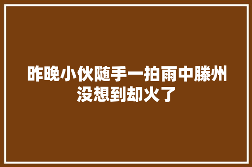 昨晚小伙随手一拍雨中滕州没想到却火了