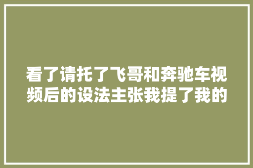 看了请托了飞哥和奔驰车视频后的设法主张我提了我的看法