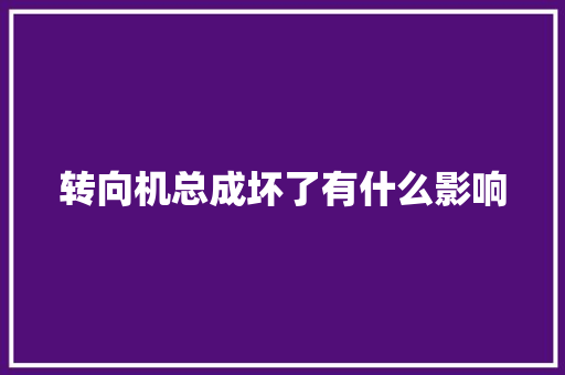 转向机总成坏了有什么影响