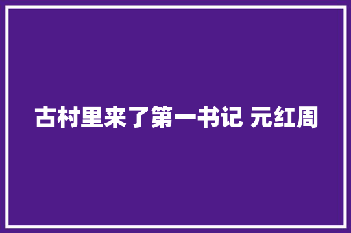 古村里来了第一书记 元红周