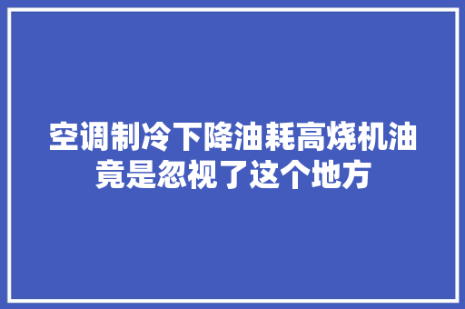 空调制冷下降油耗高烧机油竟是忽视了这个地方