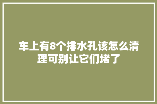 车上有8个排水孔该怎么清理可别让它们堵了