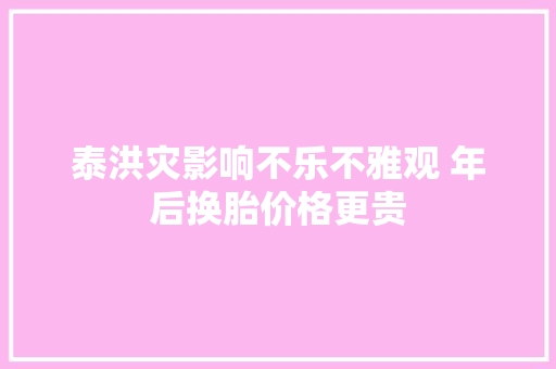 泰洪灾影响不乐不雅观 年后换胎价格更贵