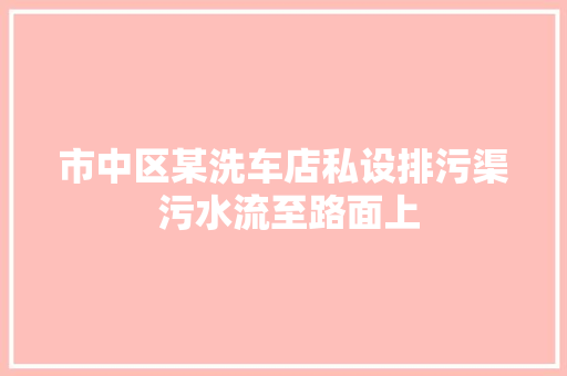 市中区某洗车店私设排污渠 污水流至路面上