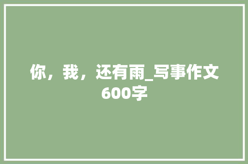 你，我，还有雨_写事作文600字