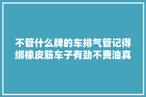 不管什么牌的车排气管记得绑橡皮筋车子有劲不费油真高级