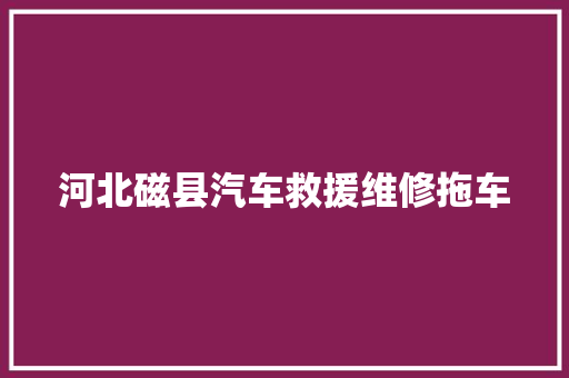 河北磁县汽车救援维修拖车 汽车知识
