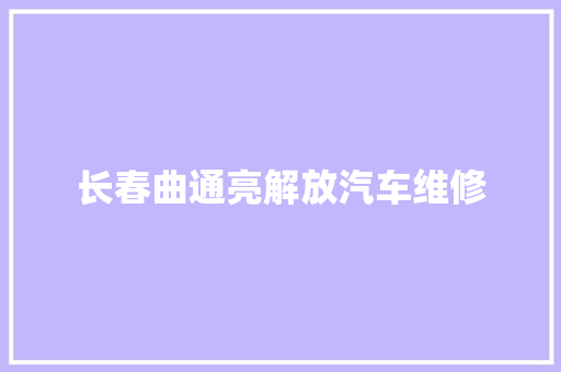 长春曲通亮解放汽车维修
