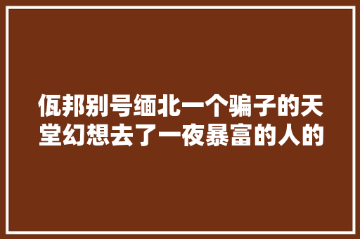 佤邦别号缅北一个骗子的天堂幻想去了一夜暴富的人的恶梦