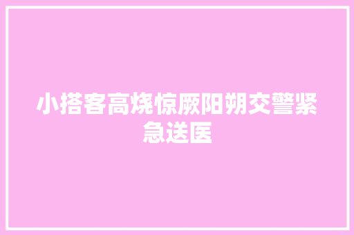 小搭客高烧惊厥阳朔交警紧急送医