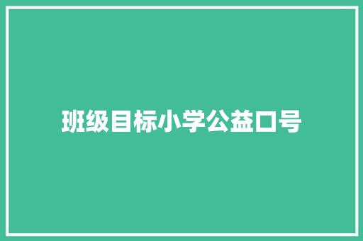 班级目标小学公益口号