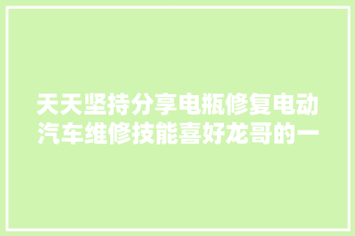 天天坚持分享电瓶修复电动汽车维修技能喜好龙哥的一定