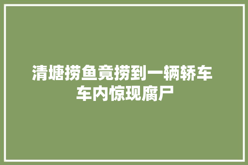 清塘捞鱼竟捞到一辆轿车 车内惊现腐尸 汽车知识