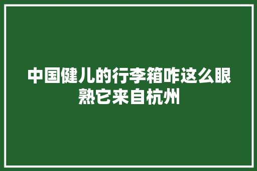 中国健儿的行李箱咋这么眼熟它来自杭州
