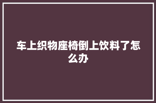 车上织物座椅倒上饮料了怎么办