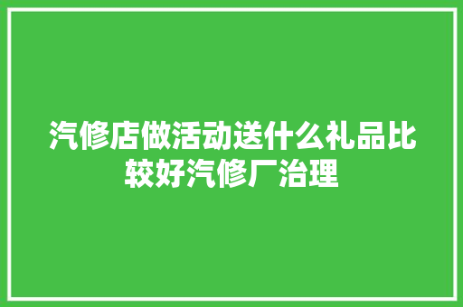汽修店做活动送什么礼品比较好汽修厂治理