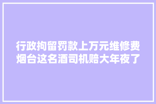 行政拘留罚款上万元维修费烟台这名酒司机赔大年夜了