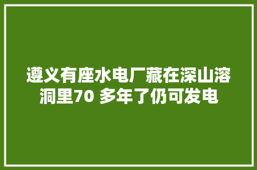遵义有座水电厂藏在深山溶洞里70 多年了仍可发电