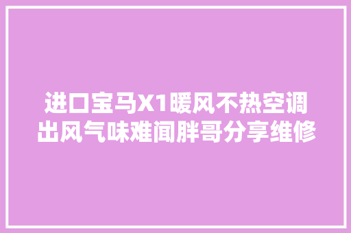 进口宝马X1暖风不热空调出风气味难闻胖哥分享维修步骤