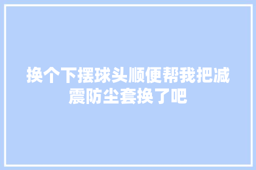 换个下摆球头顺便帮我把减震防尘套换了吧