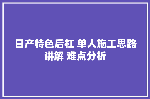 日产特色后杠 单人施工思路讲解 难点分析