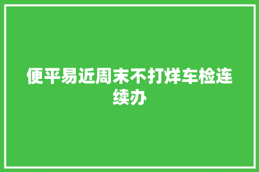 便平易近周末不打烊车检连续办