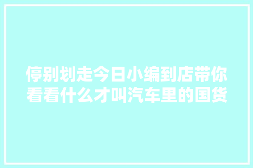 停别划走今日小编到店带你看看什么才叫汽车里的国货之光