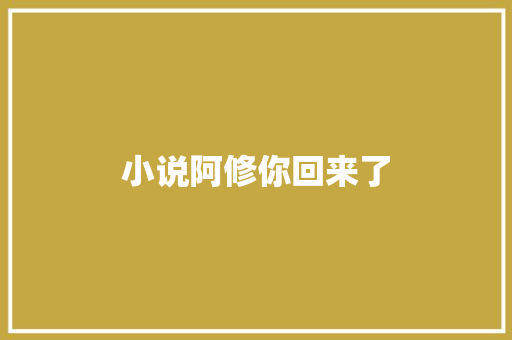 小说阿修你回来了