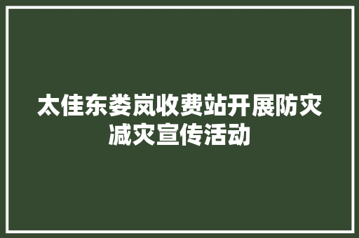 太佳东娄岚收费站开展防灾减灾宣传活动