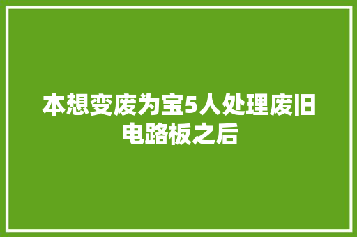 本想变废为宝5人处理废旧电路板之后