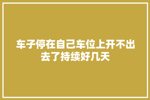 车子停在自己车位上开不出去了持续好几天