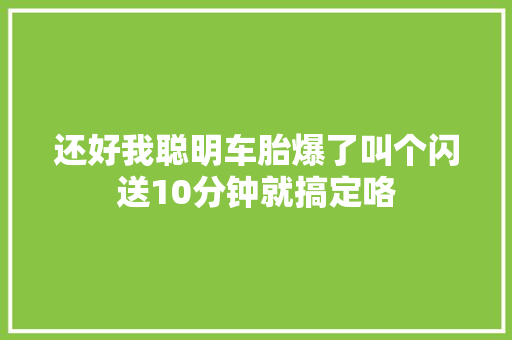 还好我聪明车胎爆了叫个闪送10分钟就搞定咯