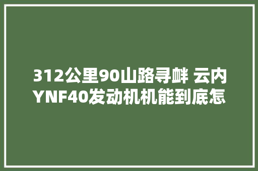 312公里90山路寻衅 云内YNF40发动机机能到底怎么样