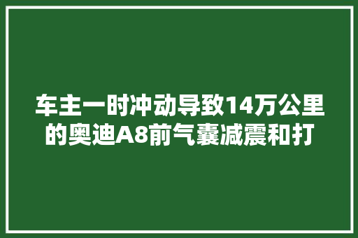车主一时冲动导致14万公里的奥迪A8前气囊减震和打气泵全部损坏