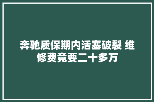 奔驰质保期内活塞破裂 维修费竟要二十多万