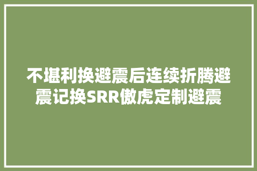 不堪利换避震后连续折腾避震记换SRR傲虎定制避震