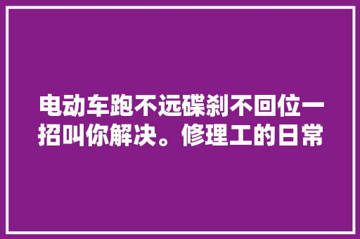 电动车跑不远碟刹不回位一招叫你解决。修理工的日常
