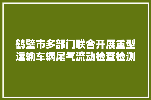 鹤壁市多部门联合开展重型运输车辆尾气流动检查检测