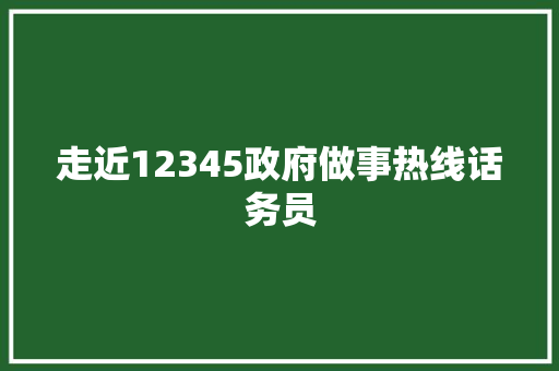 走近12345政府做事热线话务员