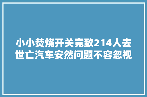 小小焚烧开关竟致214人去世亡汽车安然问题不容忽视