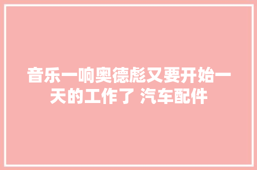 音乐一响奥德彪又要开始一天的工作了 汽车配件