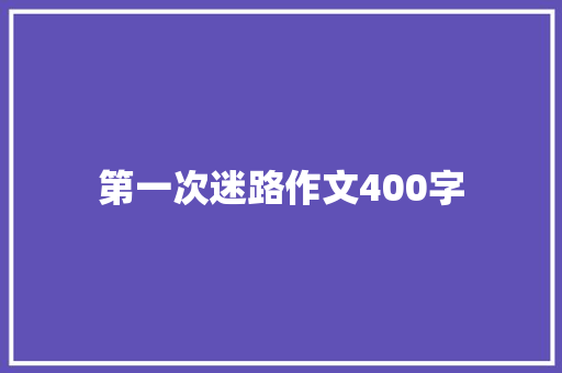第一次迷路作文400字