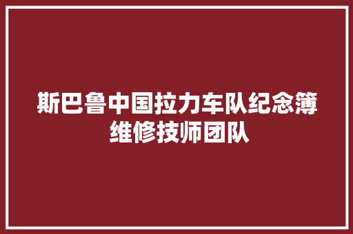 斯巴鲁中国拉力车队纪念簿 维修技师团队