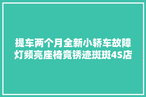 提车两个月全新小轿车故障灯频亮座椅竟锈迹斑斑4S店可进行周全检修
