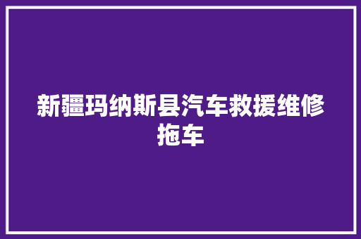 新疆玛纳斯县汽车救援维修拖车