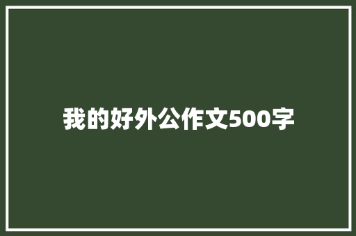 我的好外公作文500字