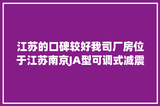 江苏的口碑较好我司厂房位于江苏南京JA型可调式减震器