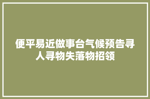 便平易近做事台气候预告寻人寻物失落物招领